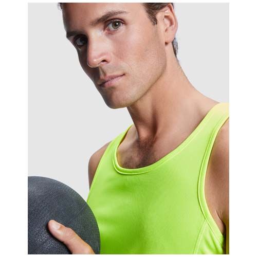 naranja fluo Camiseta deportiva sin mangas para hombre de 140 g/m² Andre