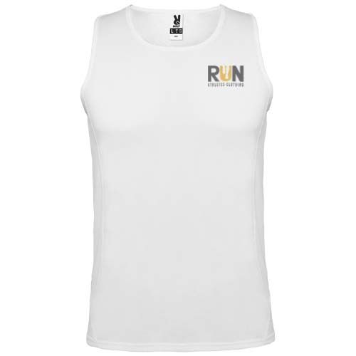 white Camiseta deportiva sin mangas para hombre