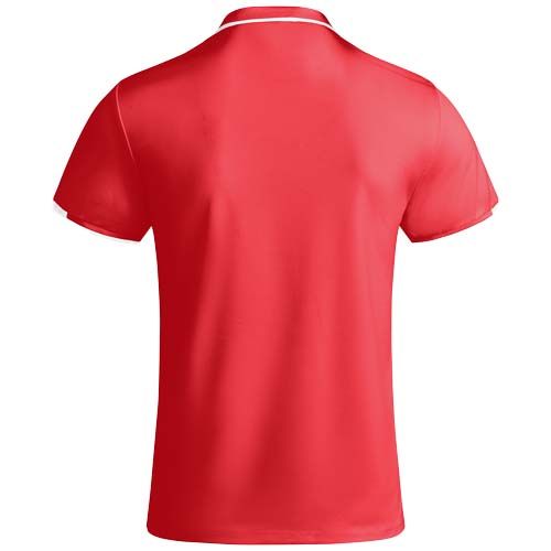 rojo/blanco Polo deportivo de manga corta para hombre