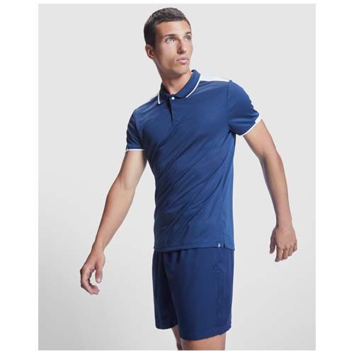 azul marino/blanco Polo deportivo de manga corta para hombre de 150 g/m² Tamil