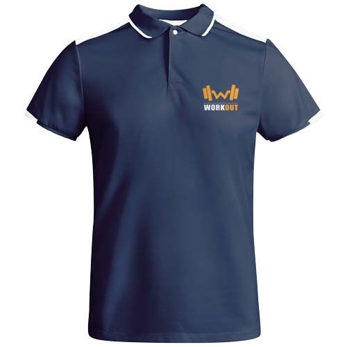 azul marino/blanco Polo deportivo de manga corta para hombre de 150 g/m² Tamil