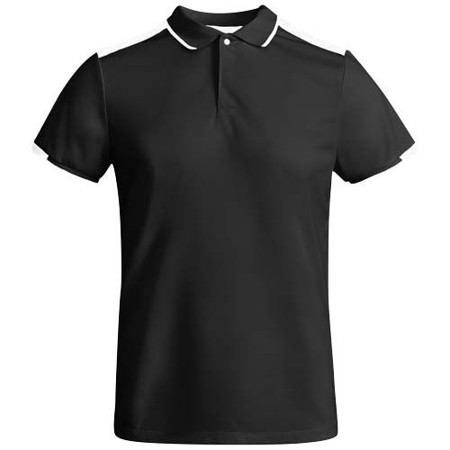 negro/blanco Polo deportivo de manga corta para hombre