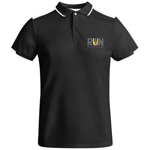 negro/blanco Polo deportivo de manga corta para hombre de 150 g/m² Tamil