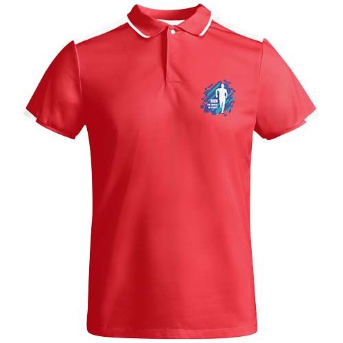 rojo/blanco Polo deportivo de manga corta para hombre de 150 g/m² Tamil