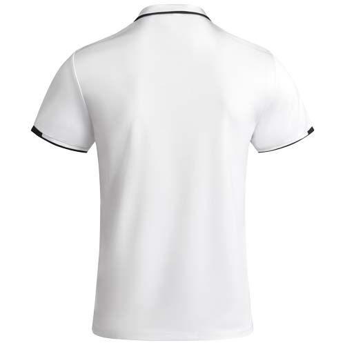 blanco/negro Polo deportivo de manga corta para hombre de 150 g/m² Tamil