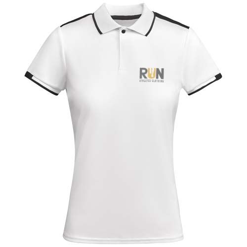 blanco/negro Polo deportivo de manga corta para mujer de 150 g/m² Tamil