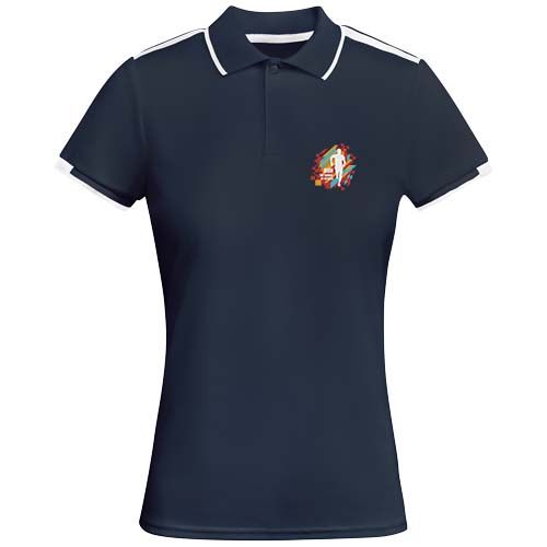 azul marino/blanco Polo deportivo de manga corta para mujer de 150 g/m² Tamil