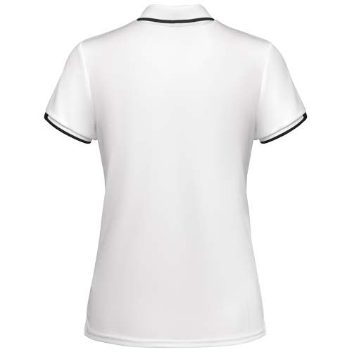 blanco/negro Polo deportivo de manga corta para mujer