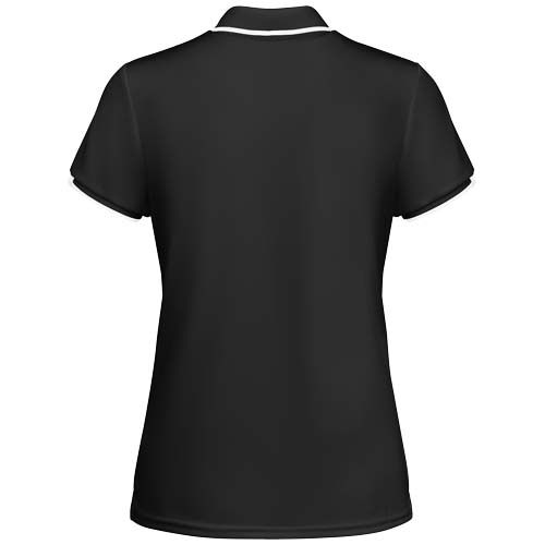 negro/blanco Polo deportivo de manga corta para mujer de 150 g/m²