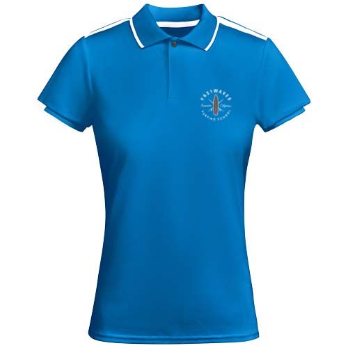 azulón/blanco Polo deportivo de manga corta para mujer