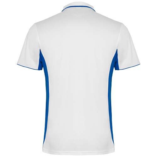 blanco/azulón Polo deportivo unisex de manga corta de 150 g/m²
