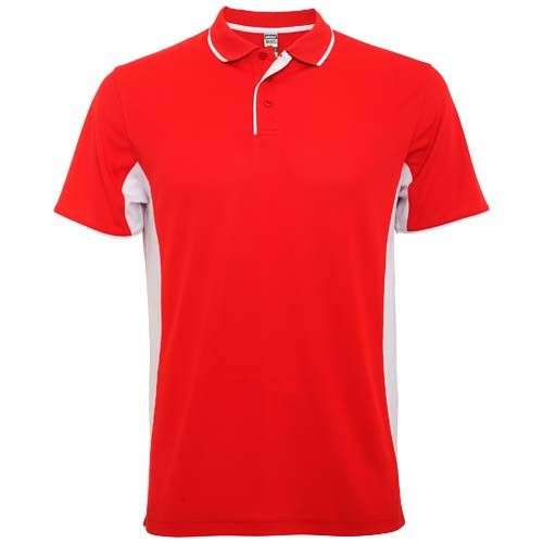 rojo/blanco Polo deportivo unisex de manga corta