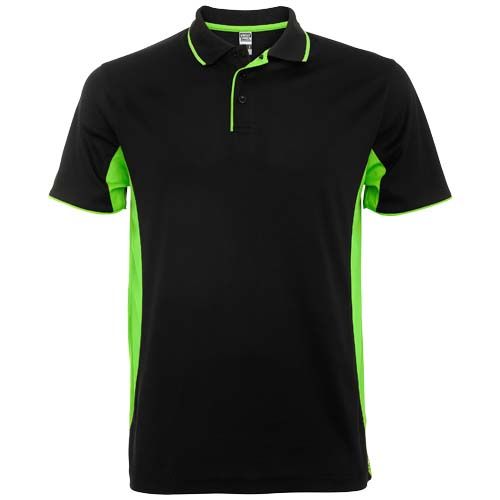 negro/verde lima Polo deportivo unisex de manga corta