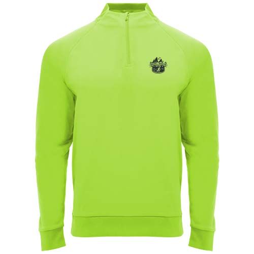 verde fluo Sudadera unisex de manga larga y cremallera 1/4