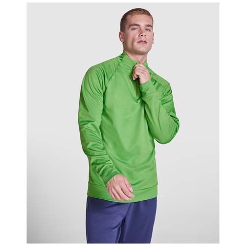 verde fluo Sudadera unisex de manga larga y cremallera 1/4