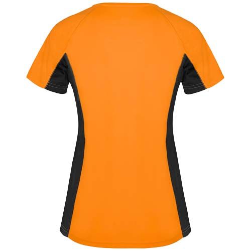 naranja fluo/negro Camiseta deportiva de manga corta para mujer