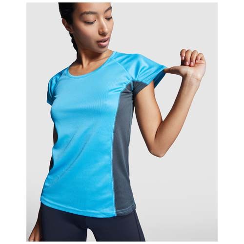 negro/gris plomo oscuro Camiseta deportiva de manga corta para mujer
