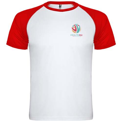 blanco/rojo Camiseta deportiva de manga corta unisex