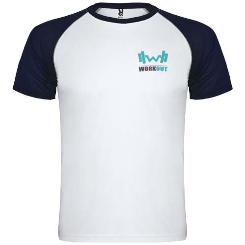blanco/azul marino Camiseta deportiva de manga corta unisex de 140 g/m² Indianapolis