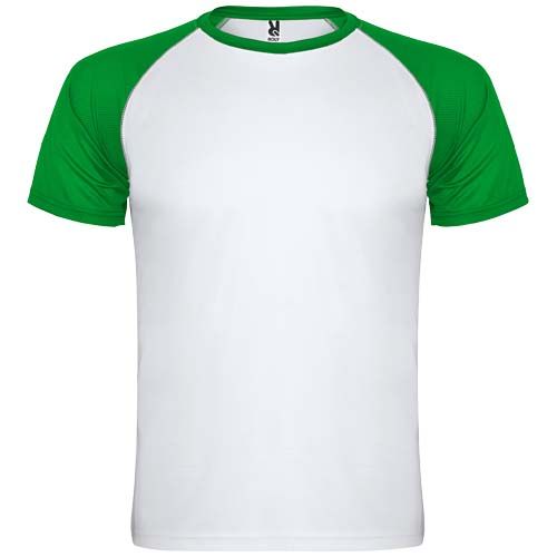 blanco/verde helecho Camiseta deportiva de manga corta unisex