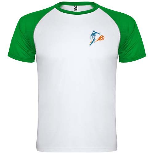 blanco/verde helecho Camiseta deportiva de manga corta unisex