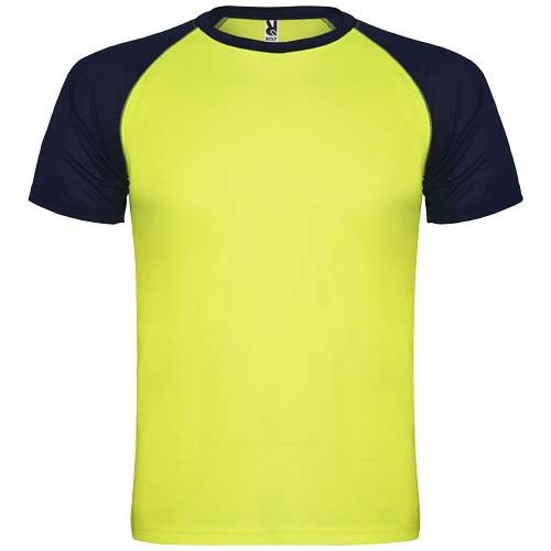amarillo fluo/azul marino Camiseta deportiva de manga corta unisex