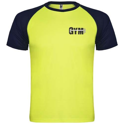 amarillo fluo/azul marino Camiseta deportiva de manga corta unisex