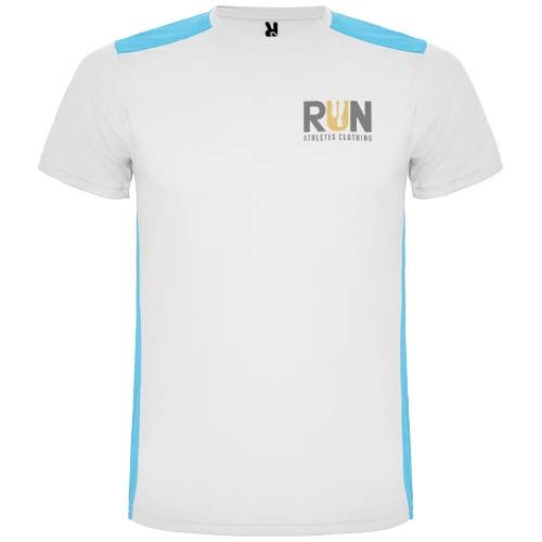 blanco/turquesa Camiseta deportiva de manga corta unisex