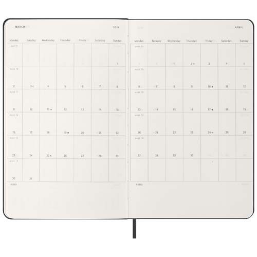 Agenda semanal de 12 meses L horizontal con tapa dura 