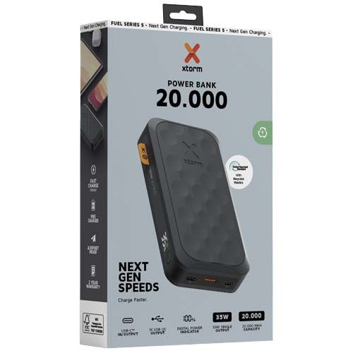 antracita Batería externa de 20 000 mAh y 35 W