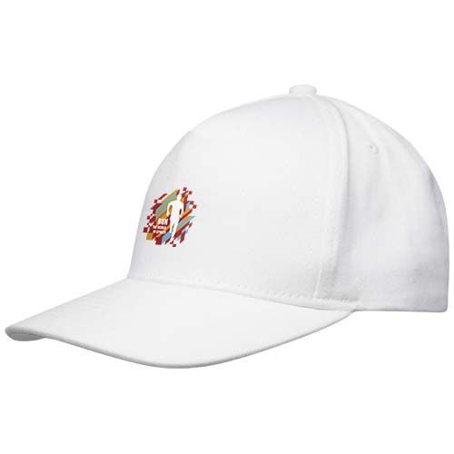 white Gorra de material reciclado de cinco paneles Aware™