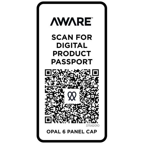 white Gorra de material reciclado de seis paneles Aware™