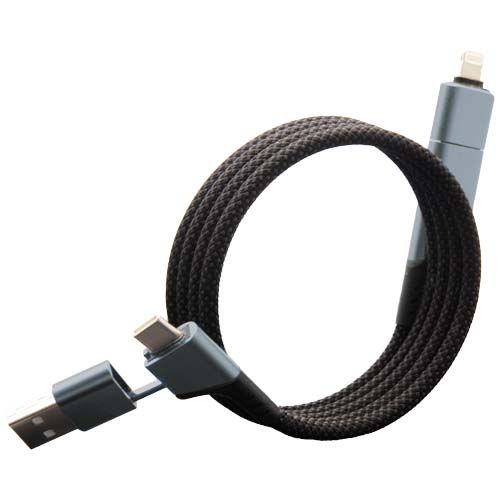 Cable de carga magnética ultrarrápida de 100 W 4 en 1 de rPET 