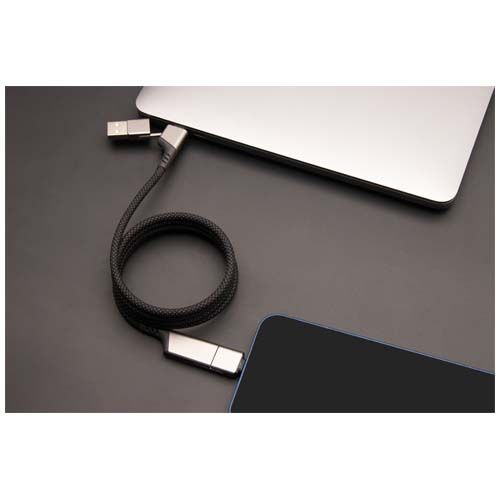 Cable de carga magnética ultrarrápida de 100 W 4 en 1 de rPET 