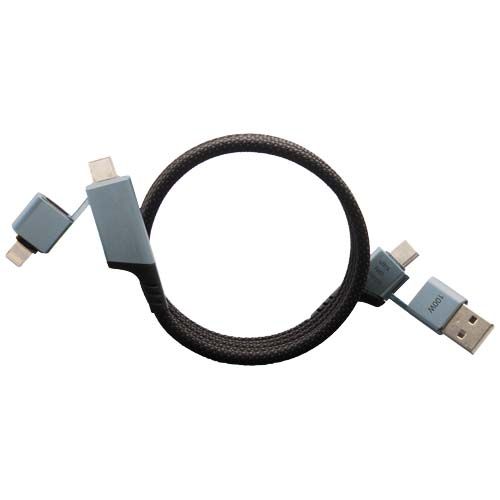 Cable de carga magnética ultrarrápida de 100 W 4 en 1 de rPET 