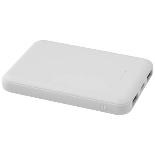 white Batería externa tipo C de plástico reciclado de 5000 mAh