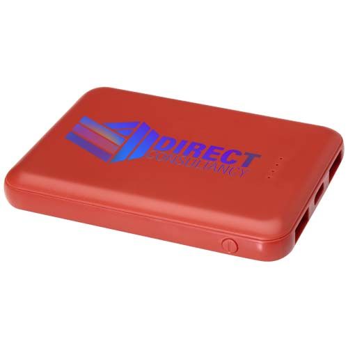 rojo de ladrillo Batería externa tipo C de plástico reciclado de 5000 mAh