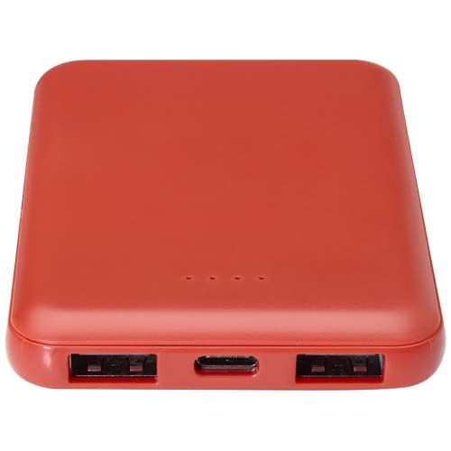 rojo de ladrillo Batería externa tipo C de plástico reciclado de 5000 mAh