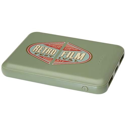 verde chiné Batería externa tipo C de plástico reciclado de 5000 mAh