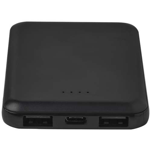 black Batería externa tipo C de plástico reciclado de 5000 mAh
