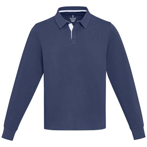 azul marino Sudadera tipo polo de rugby unisex