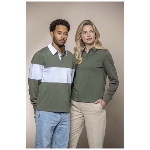 azul marino Sudadera tipo polo de rugby unisex