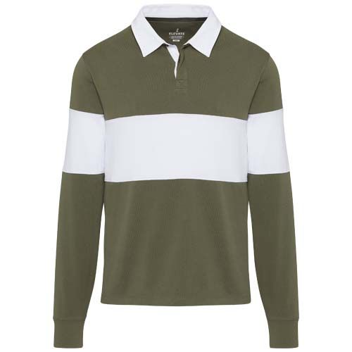 verde/blanco Sudadera tipo polo de rugby unisex Clyde