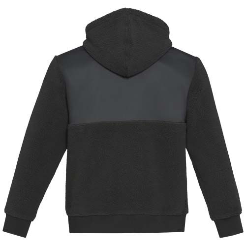 black Sudadera unisex de tejido polar sherpa reciclado