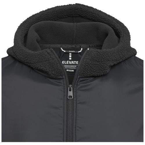 black Sudadera unisex de tejido polar sherpa reciclado de 370 g/m²