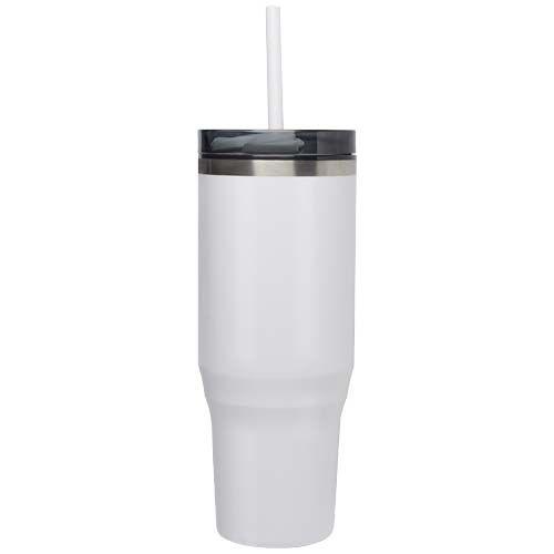 white Vaso térmico con pajita de 1200 ml con certificado RCS