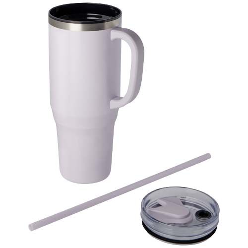 lila Vaso térmico con pajita de 1200 ml con certificado RCS