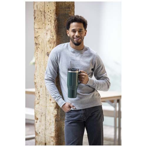 azulón Vaso térmico con pajita de 1200 ml con certificado RCS