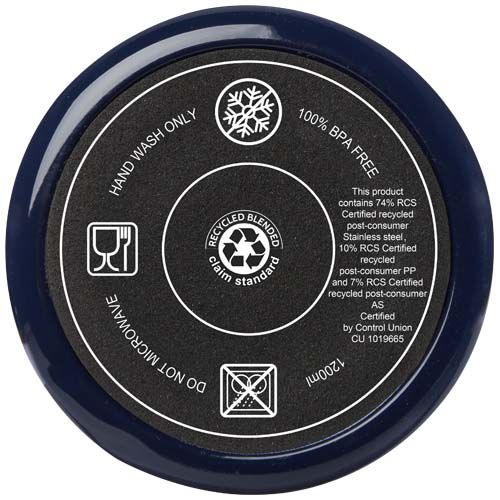 azul marino Vaso térmico con pajita de 1200 ml con certificado RCS