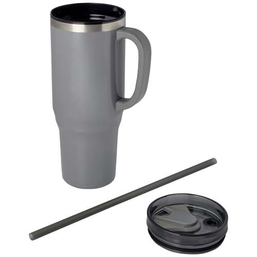 gray Vaso térmico con pajita de 1200 ml con certificado RCS